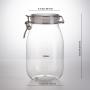 2 Pack - 1650ml Mason Jar - PET Jar Wide Mouth with Airtight Foam Lined Plastic Lid - Safe Mason Jar Food Jar for Fermenting Kombucha Kefir - Pickling, Storing and Canning - By Kitchentoolz